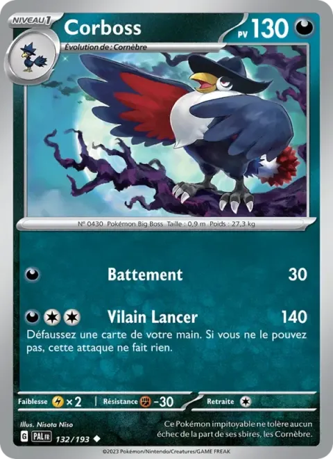 Carte Pokémon Corboss 132/193, extension Évolutions à Paldea