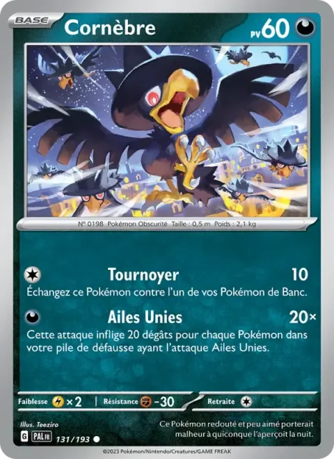 Carte Pokémon Cornèbre 131/193, extension Évolutions à Paldea