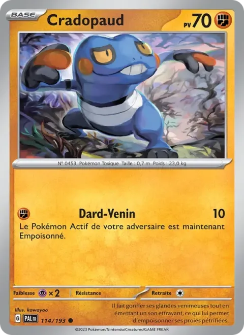 Carte Pokémon Cradopaud 114/193, extension Évolutions à Paldea