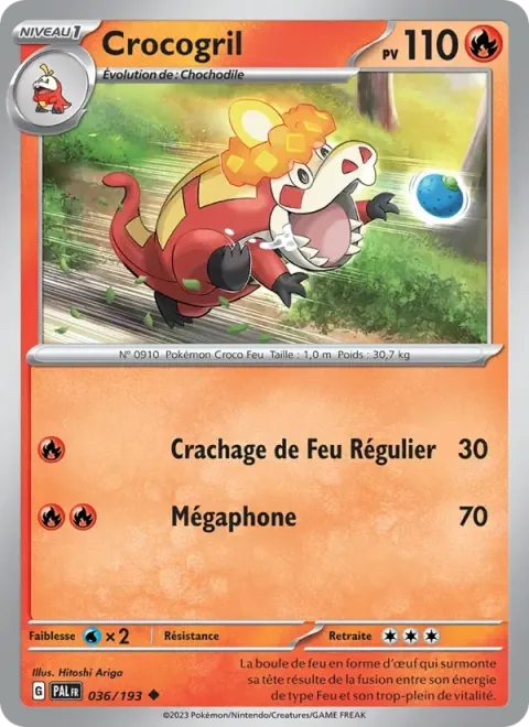 Carte Pokémon Crocogril 036/193, extension Évolutions à Paldea