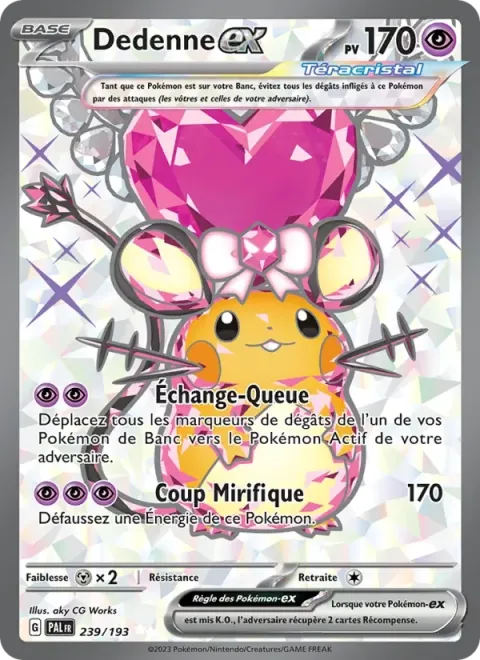 Carte Pokémon Dedenne-ex 239/193, extension Évolutions à Paldea