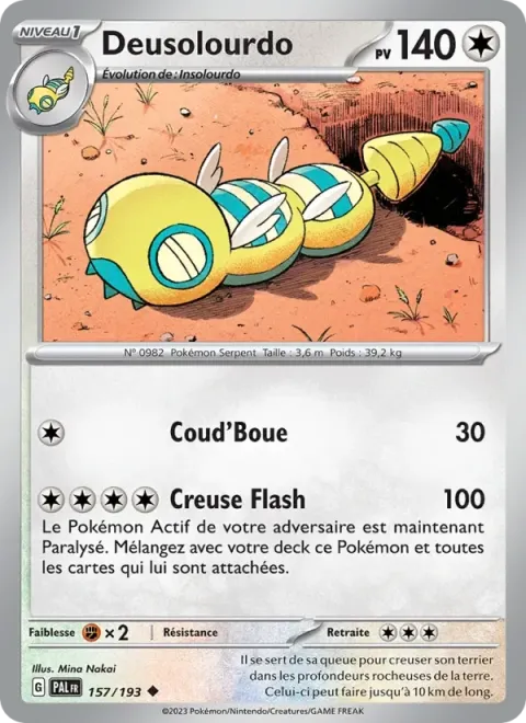Carte Pokémon Deusolourdo 157/193, extension Évolutions à Paldea