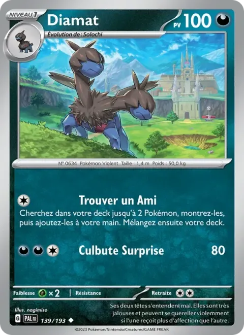 Carte Pokémon Diamat 139/193, extension Évolutions à Paldea