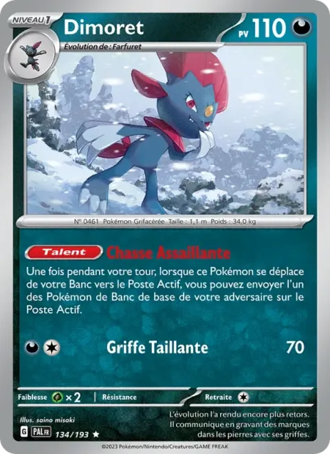 Carte Pokémon Dimoret 134/193, extension Évolutions à Paldea