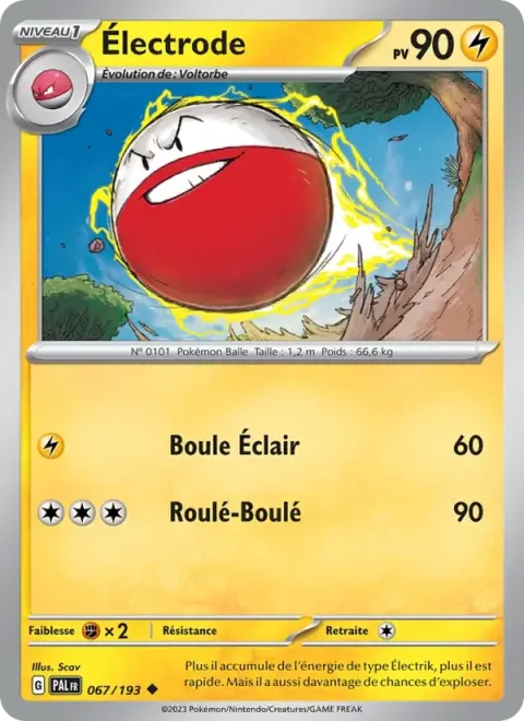 Carte Pokémon Électrode 067/193, extension Évolutions à Paldea