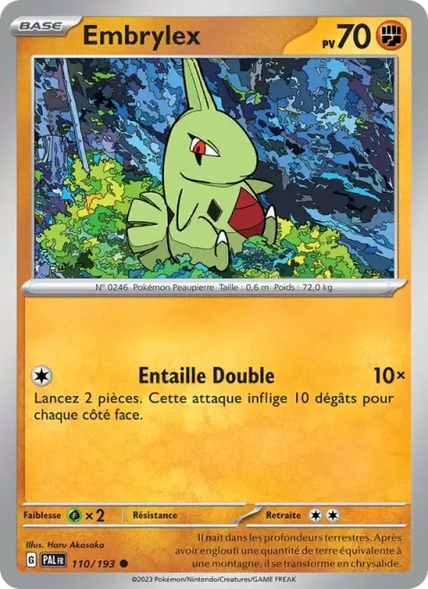 Carte Pokémon Embrylex 110/193, extension Évolutions à Paldea
