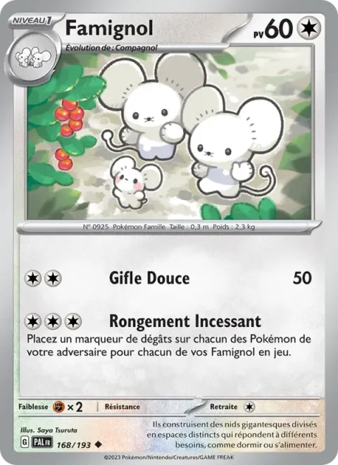 Carte Pokémon Famignol 168/193, extension Évolutions à Paldea