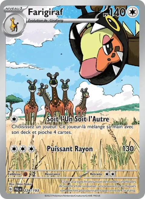 Carte Pokémon Farigiraf 228/193, extension Évolutions à Paldea