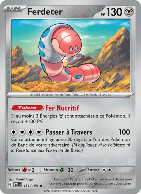 Carte Pokémon Ferdeter 151/193, extension Évolutions à Paldea