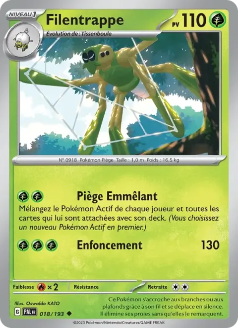Carte Pokémon Filentrappe 018/193, extension Évolutions à Paldea