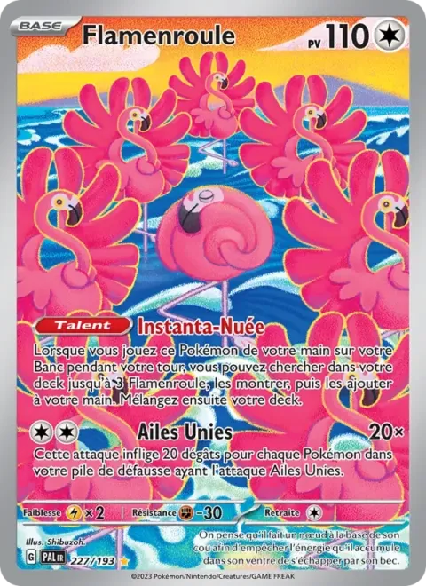 Carte Pokémon Flamenroule 227/193, extension Évolutions à Paldea