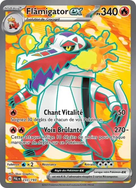 Carte Pokémon Flâmigator-ex 233/193, extension Évolutions à Paldea