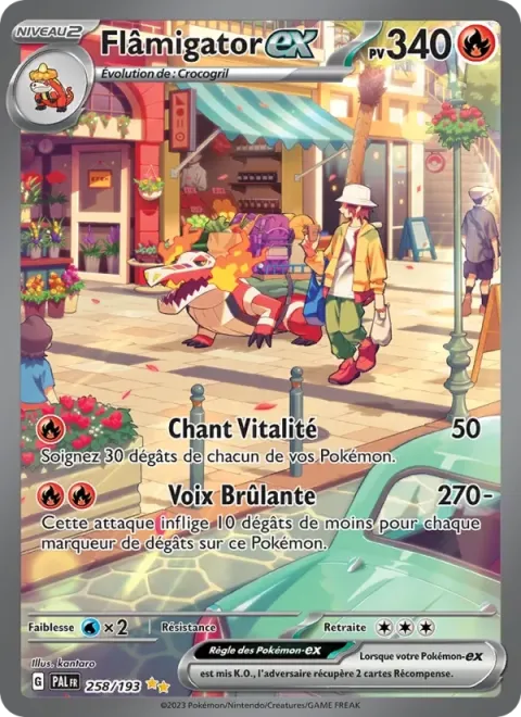 Carte Pokémon Flâmigator-ex 258/193, extension Évolutions à Paldea