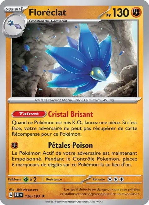 Carte Pokémon Floréclat 126/193, extension Évolutions à Paldea
