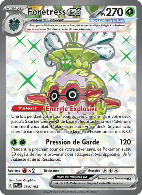 Carte Pokémon Foretress-ex 230/193, extension Évolutions à Paldea