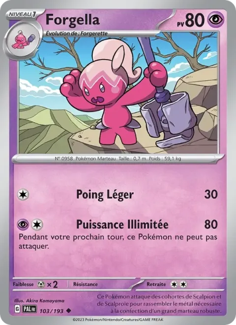Carte Pokémon Forgella 103/193, extension Évolutions à Paldea
