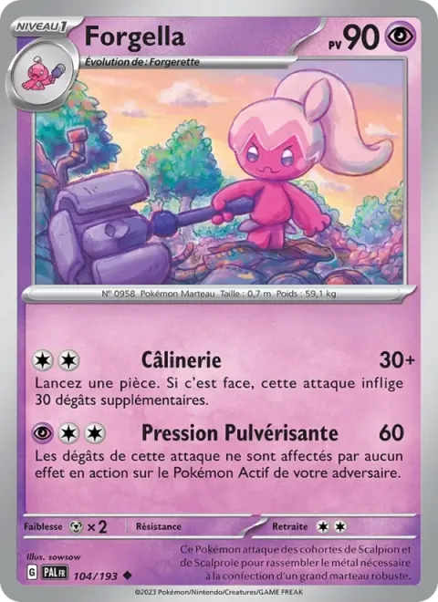 Carte Pokémon Forgella 104/193, extension Évolutions à Paldea