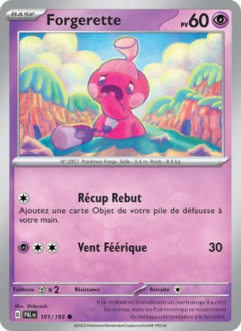 Carte Pokémon Forgerette 101/193, extension Évolutions à Paldea