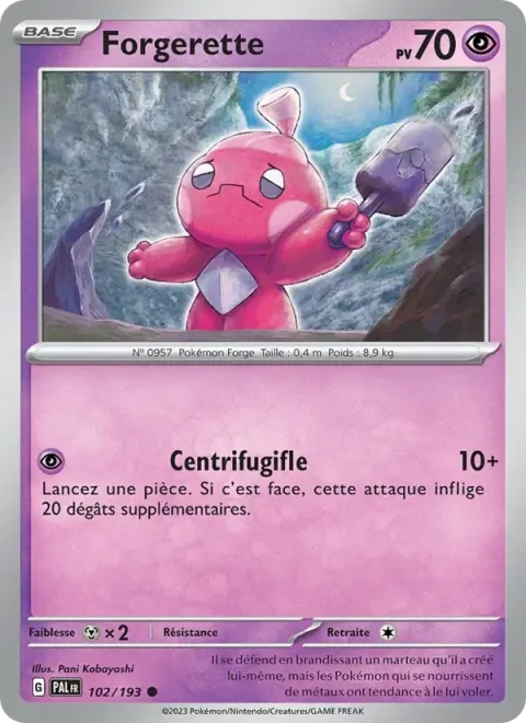 Carte Pokémon Forgerette 102/193, extension Évolutions à Paldea
