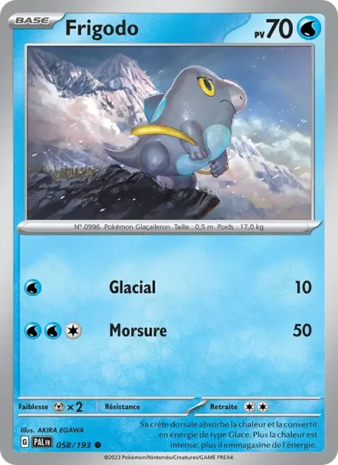 Carte Pokémon Frigodo 058/193, extension Évolutions à Paldea