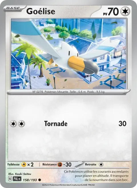 Carte Pokémon Goélise 158/193, extension Évolutions à Paldea