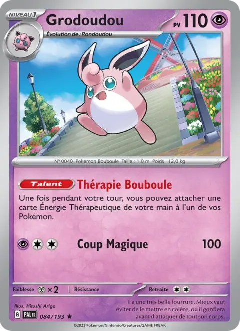 Carte Pokémon Grodoudou 084/193, extension Évolutions à Paldea