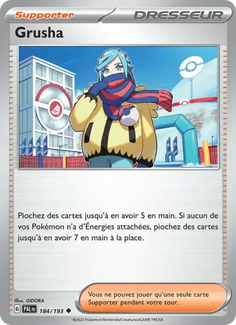 Carte Pokémon Grusha 184/193, extension Évolutions à Paldea