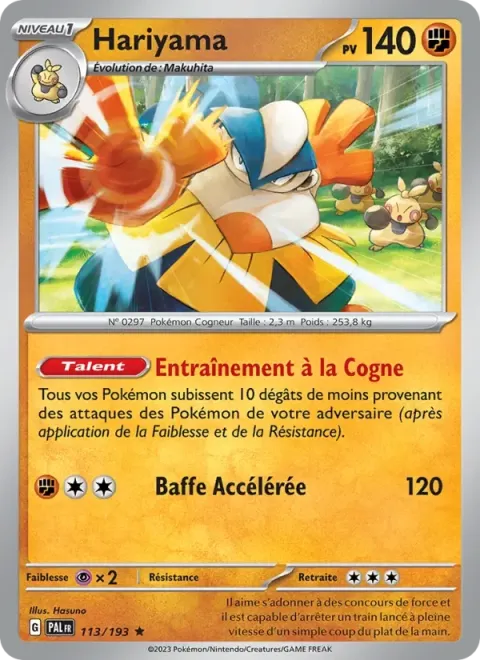Carte Pokémon Hariyama 113/193, extension Évolutions à Paldea