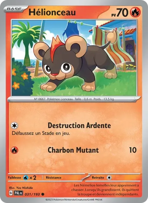 Carte Pokémon Hélionceau 031/193, extension Évolutions à Paldea