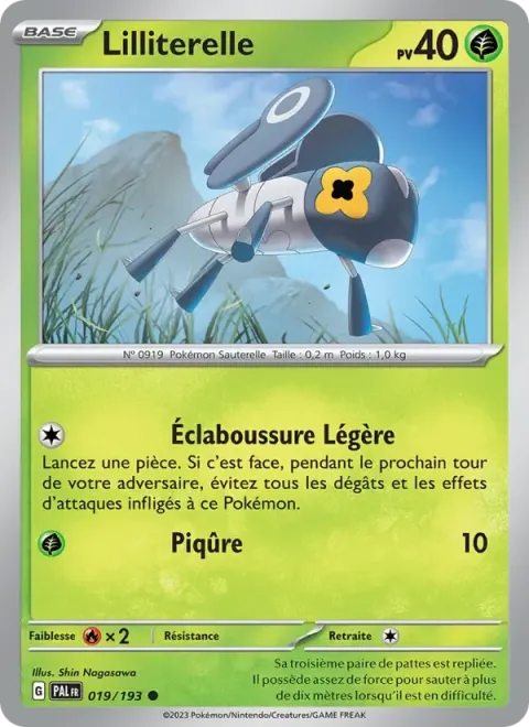 Carte Pokémon Lilliterelle 019/193, extension Évolutions à Paldea