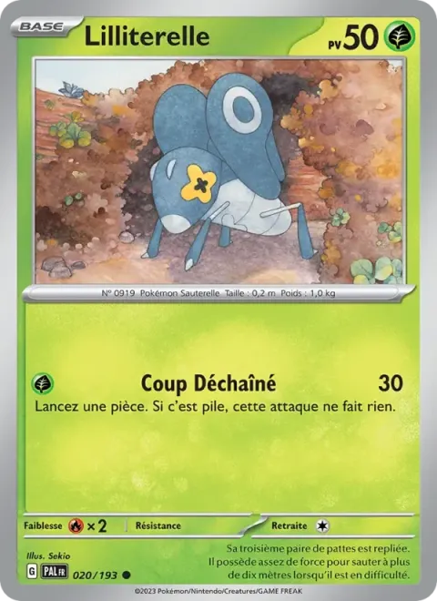 Carte Pokémon Lilliterelle 020/193, extension Évolutions à Paldea