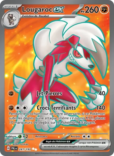 Carte Pokémon Lougaroc-ex 241/193, extension Évolutions à Paldea
