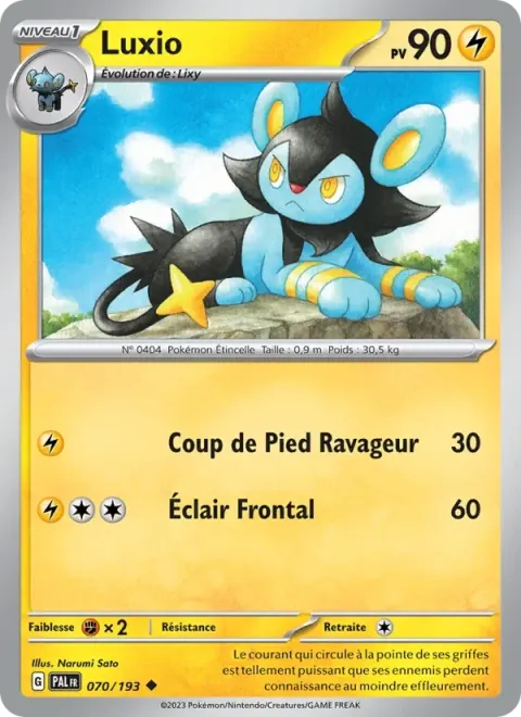 Carte Pokémon Luxio 070/193, extension Évolutions à Paldea