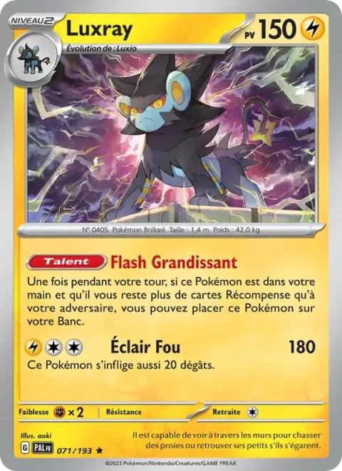 Carte Pokémon Luxray 071/193, extension Évolutions à Paldea