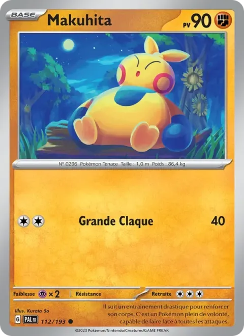 Carte Pokémon Makuhita 112/193, extension Évolutions à Paldea