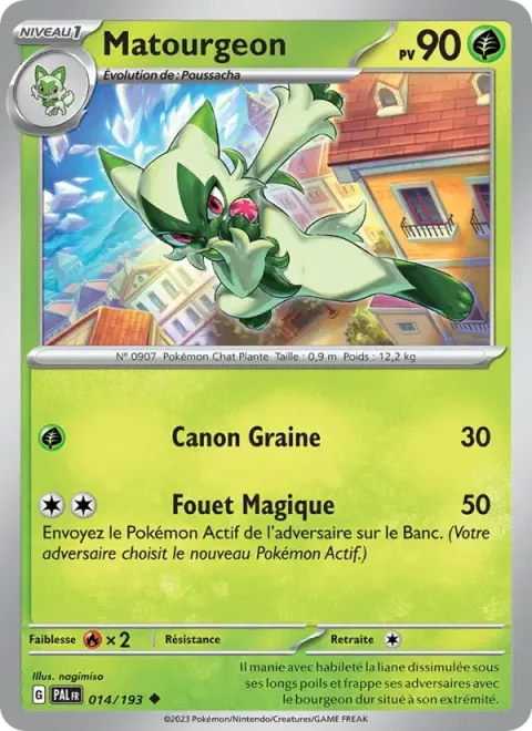 Carte Pokémon Matourgeon 014/193, extension Évolutions à Paldea