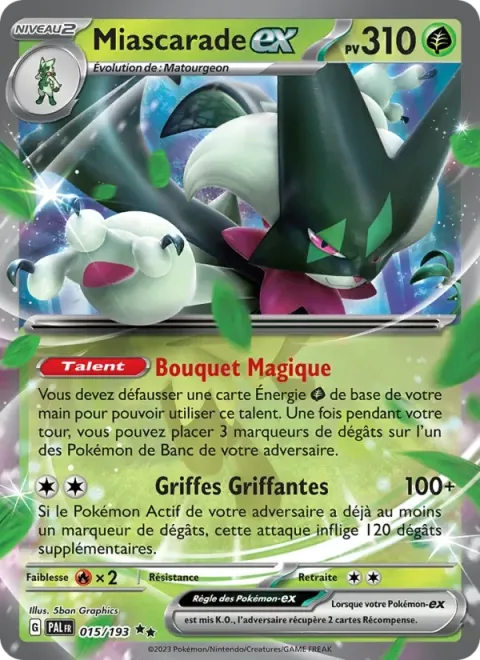 Carte Pokémon Miascarade-ex 015/193, extension Évolutions à Paldea