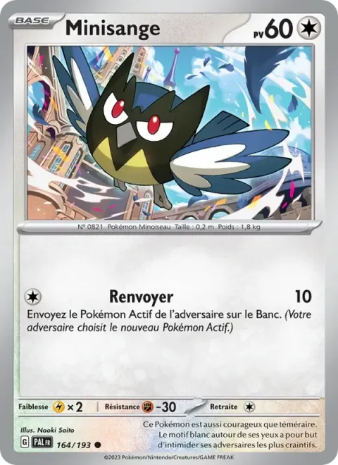 Carte Pokémon Minisange 164/193, extension Évolutions à Paldea