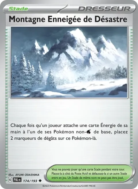 Carte Pokémon Montagne Enneigée de Désastre 174/193, extension Évolutions à Paldea
