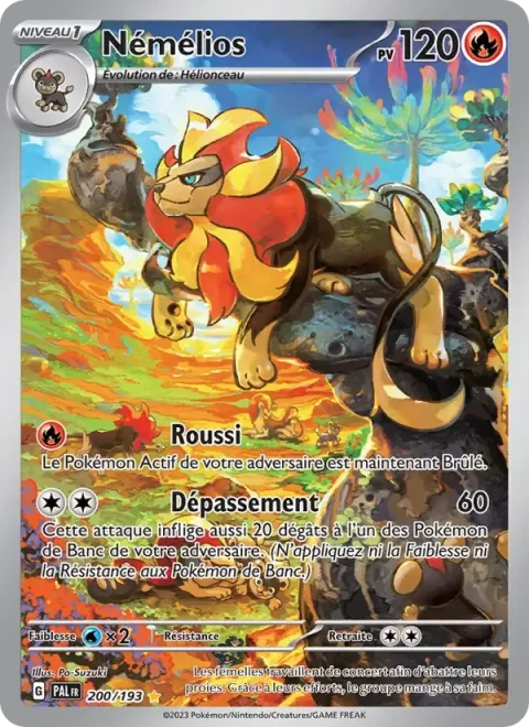 Carte Pokémon Némélios 200/193, extension Évolutions à Paldea