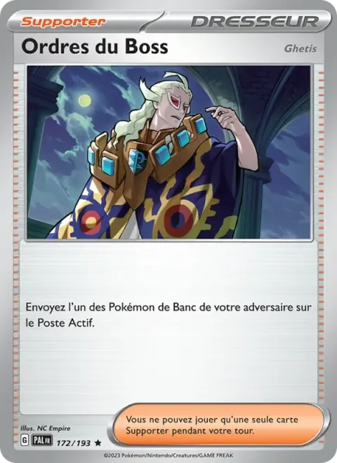 Carte Pokémon Ordres du Boss 172/193, extension Évolutions à Paldea