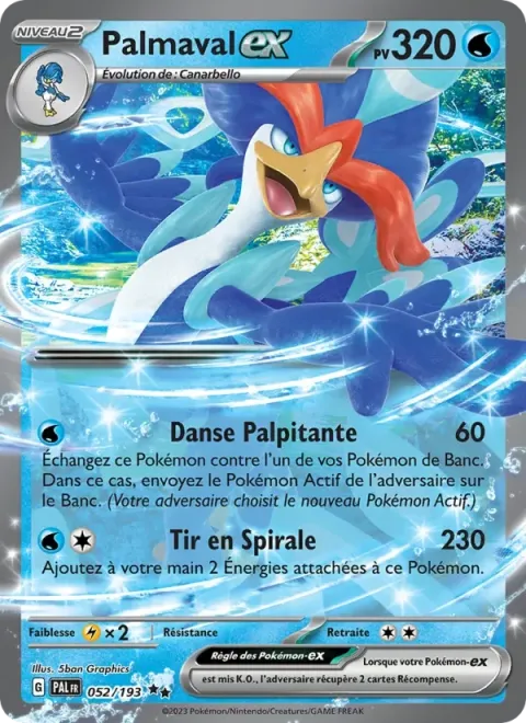 Carte Pokémon Palmaval-ex 052/193, extension Évolutions à Paldea