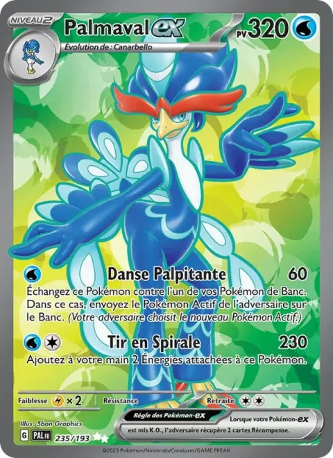 Carte Pokémon Palmaval-ex 235/193, extension Évolutions à Paldea