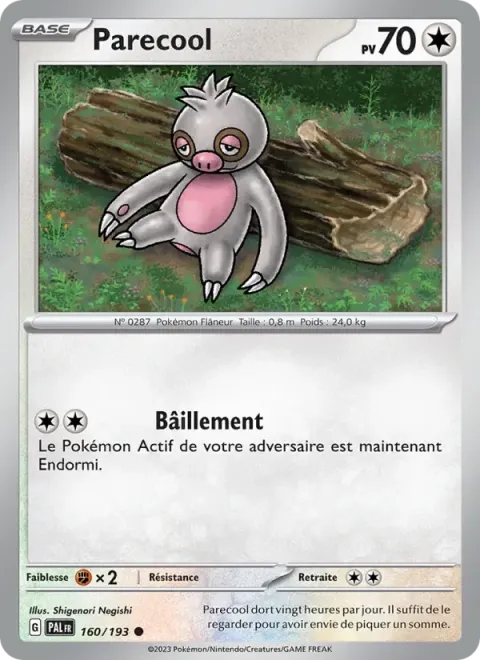 Carte Pokémon Parecool 160/193, extension Évolutions à Paldea