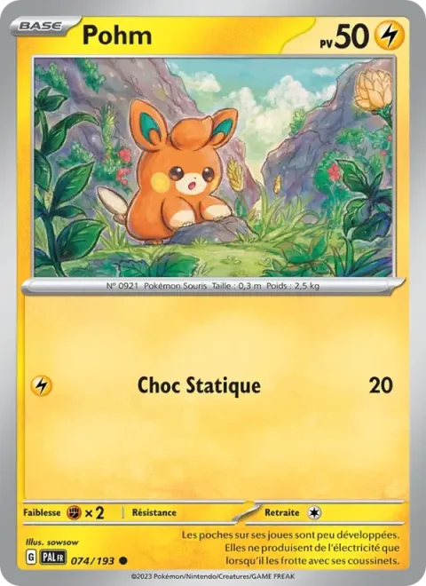 Carte Pokémon Pohm 074/193, extension Évolutions à Paldea