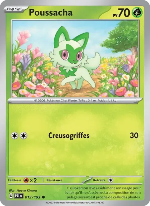 Carte Pokémon Poussacha 013/193, extension Évolutions à Paldea