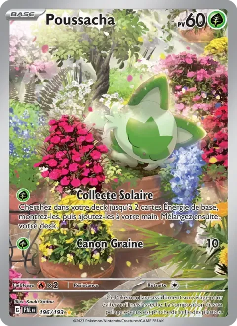 Carte Pokémon Poussacha 196/193, extension Évolutions à Paldea