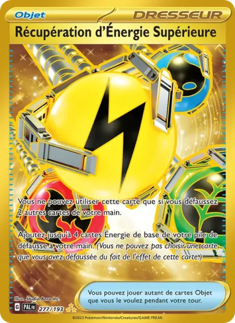 Carte Pokémon Récupération d’Énergie Supérieure 277/193, extension Évolutions à Paldea