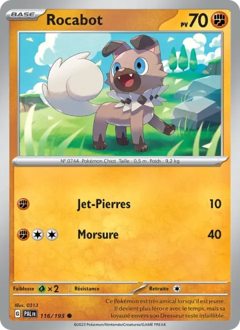 Carte Pokémon Rocabot 116/193, extension Évolutions à Paldea