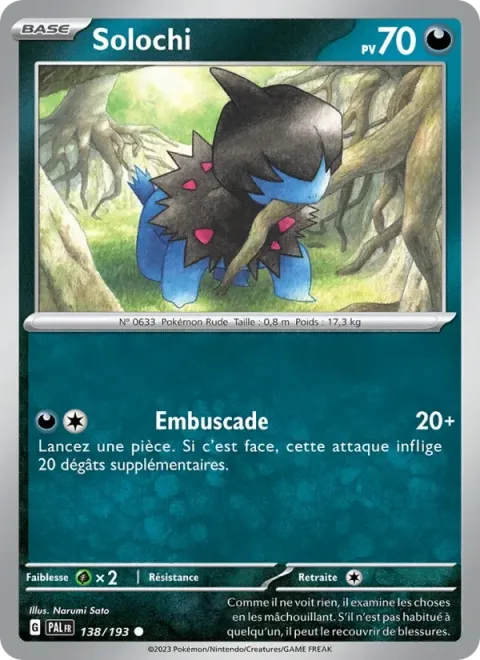 Carte Pokémon Solochi 138/193, extension Évolutions à Paldea